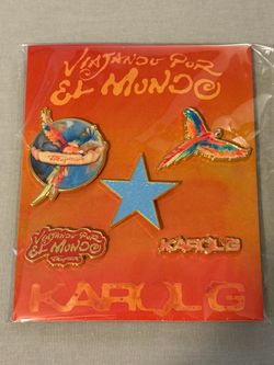 KAROL G Official 2026 Viajando Por El Mundo Tropitour Enamel Pin Pack NEW