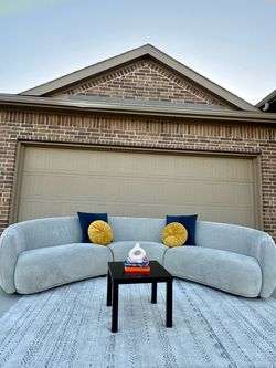 Light Gray Curved Sectional Sofa