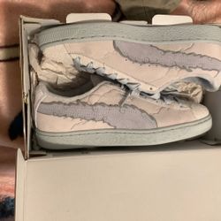 Suede 3 One Piece Jr Feather Gray Platinum Gray Size6 Im Junior 