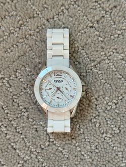White Ceramic Fossil Women’s Watch