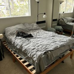 Very New Queen Bed Frame And Used Bed Set