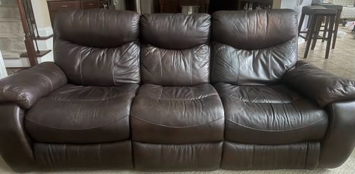 Leather sofa recliner