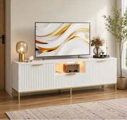 55 in. Glossy Black TV Stand Fits TV's Up to 65 in. LED Entertainment Center with Drawer and Cabinet