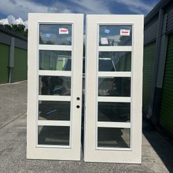 Exterior 8ft Impact Glass Double Door 72.5x95.25