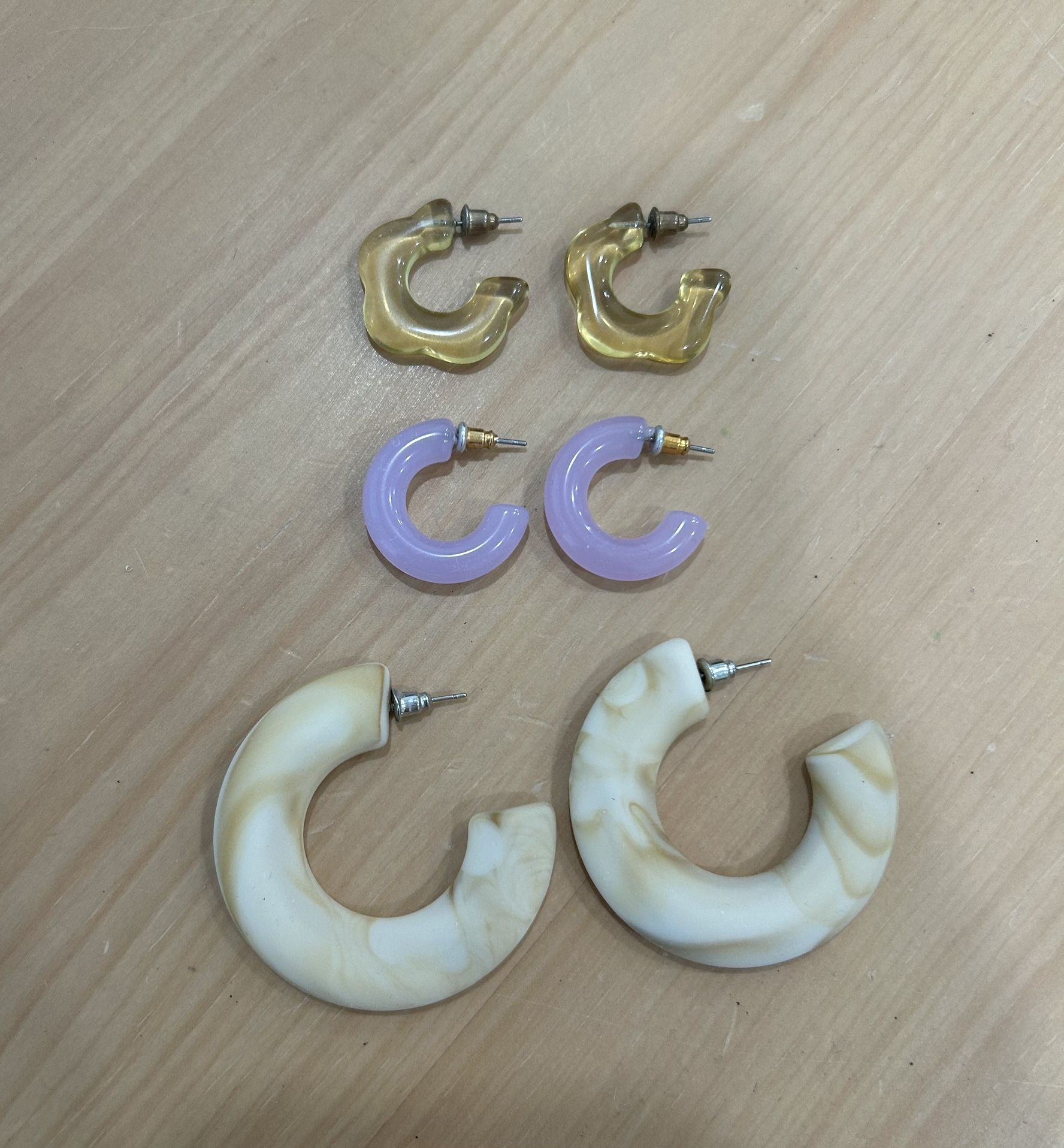 3 Pairs Hoop Earrings