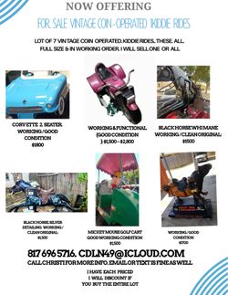 Vintage kiddie Rides Coin Op