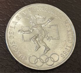 Coin of Mexico. 25 pesos 1968.