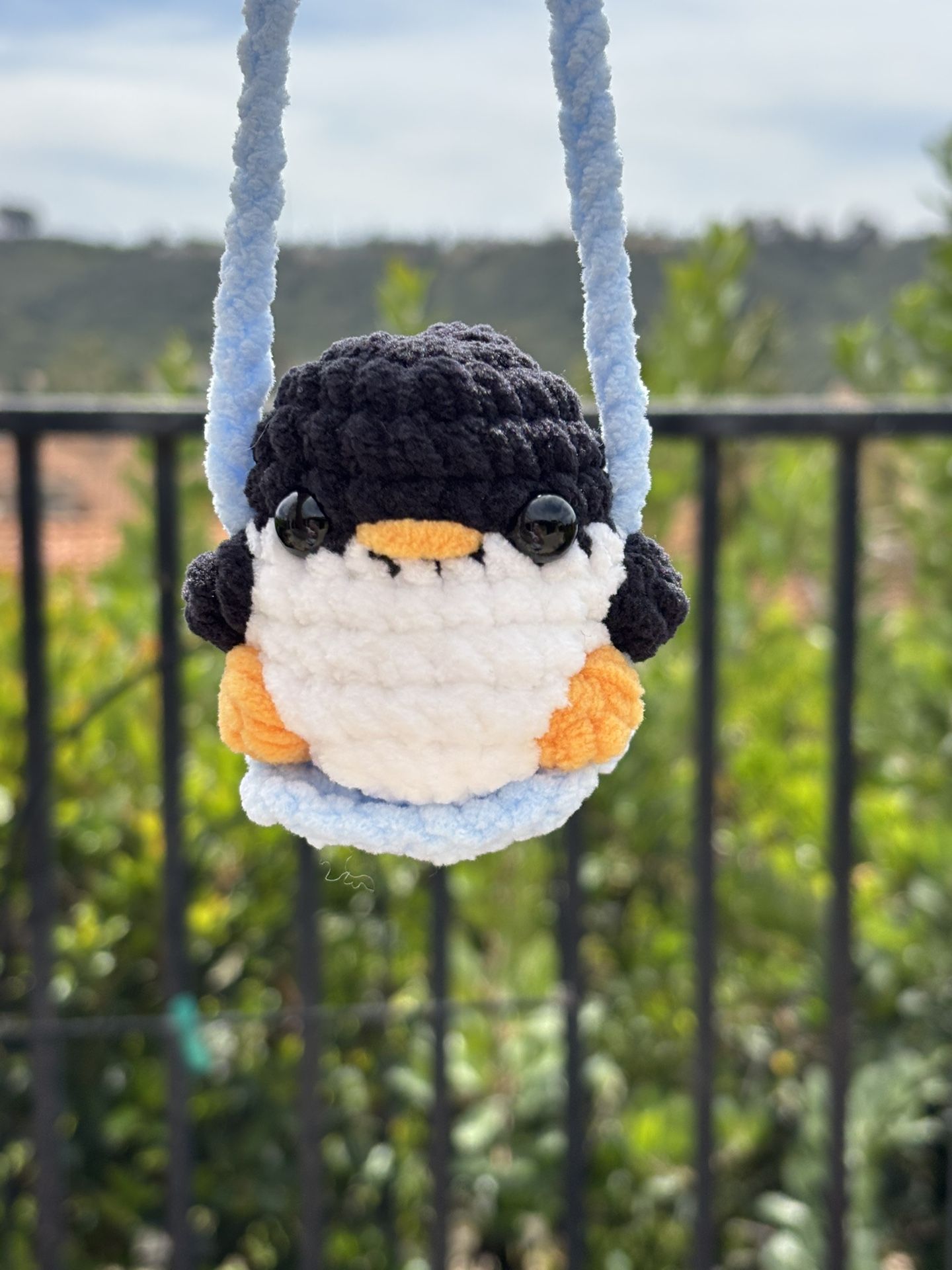 Penguin On A Swing 🐧 Handmade 🧶 Crochet 🧶 Plushie