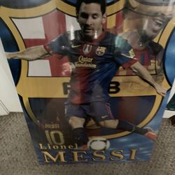 hand made Messi poster wooded