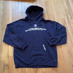 Vintage Reebok Dallas Cowboys NFL Authentic Hoodie Hooded Sweatshirt Size XL
