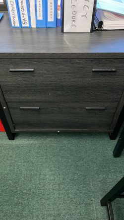 2-Drawer Lateral File Cabinet Dark Wood