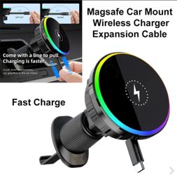 Pro Magnetic Car Phone Holder with 15W Induction Charger - MagSafe Compatible,