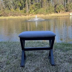 Vanity Stool,, Modern Padded Foot Rest, Dark Gray