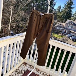 Zara dark green skinny cotton pants men size S