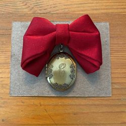 Red Bow Broach With Locket