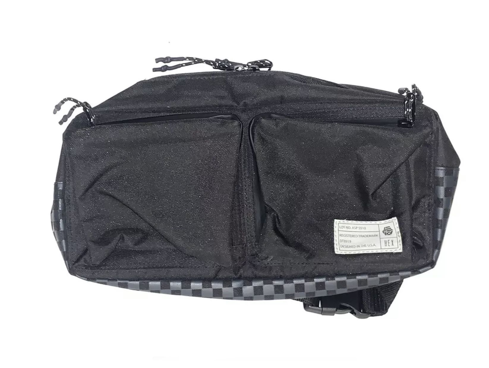 Hex LARGE Compartmentalized Unisex Black Gray Check Checker Aspect Waist Pack