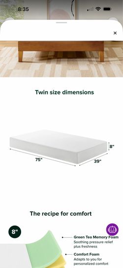 Memory foam mattress twin size