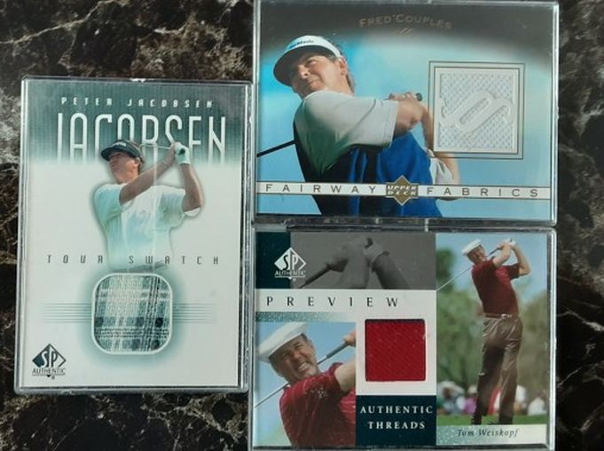 PGA Golf Tournament Worn Memorabilia Cards (3)