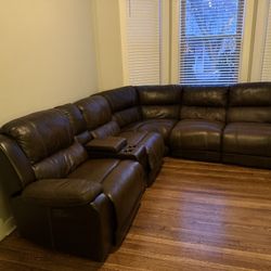 Brown Leather Sofa