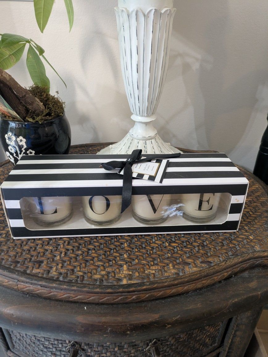 4 Piece New Set Of  LOVE Candles