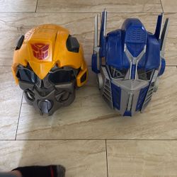 Transformers Helmets Optimus Prime And Bumble Bee