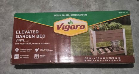 Vigoro Vinyl Elevated Garden Bed