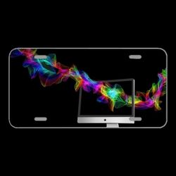 License Plate Novelty Car Front Particles Color Monitor Wave