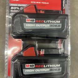 Milwaukee M18 18-Volt Lithium-Ion High Output 6.0Ah Battery Pack (2-Pack)