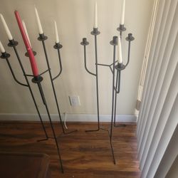 2x iron candleholders