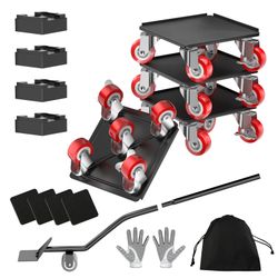 Heavy Duty Metal Furniture Dolly Mover with Carbon Steel Roller Wheels Capacity 1500lb New Condition 