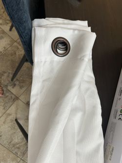 2 White Curtains