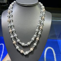 Moissanite custom ball link chains