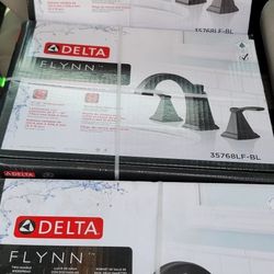 Delta Matte Black 2-Handle Widespread WaterSense Bathroom Sink Faucet With Drain