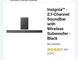 Insignia™ - 2.1-Channel Soundbar with Wireless Subwoofer - Black
