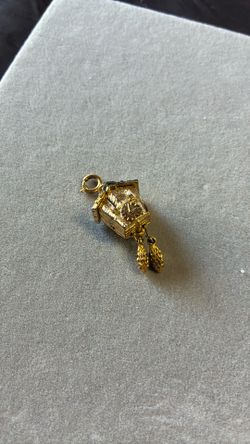 Gold Cuckoo Clock dangle charm