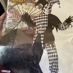 Evil Jester Spirit Halloween Costume Small Kids