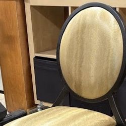 Stylish, Black Metal Framed Stacking Chairs w/ Golden Padded Seat - numerous available