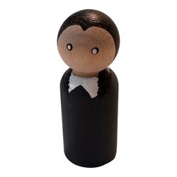 3 inch Little people Wednesday Addams wood art