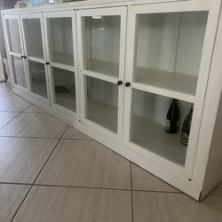 White Wood Cabinet Console Table