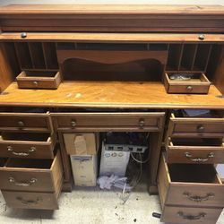 Antique Banker’s Desk With Roller Top