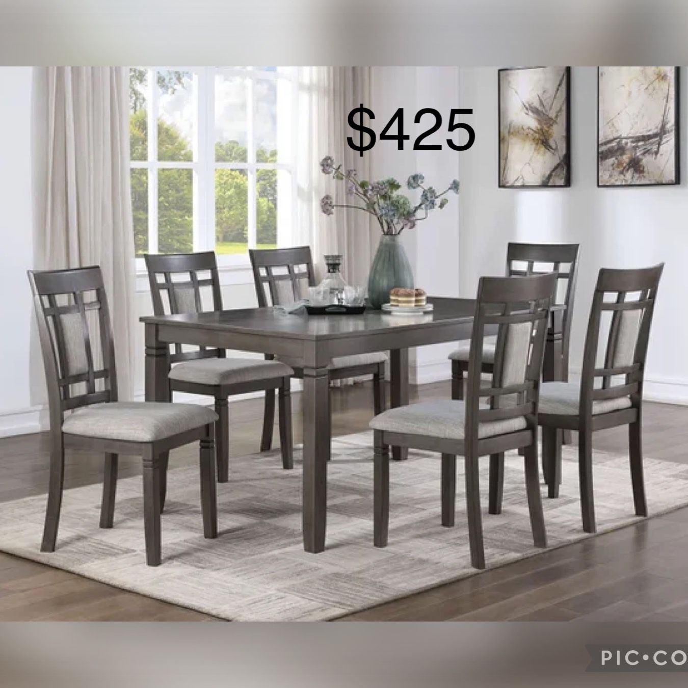 7 Pc Dining Table Set 