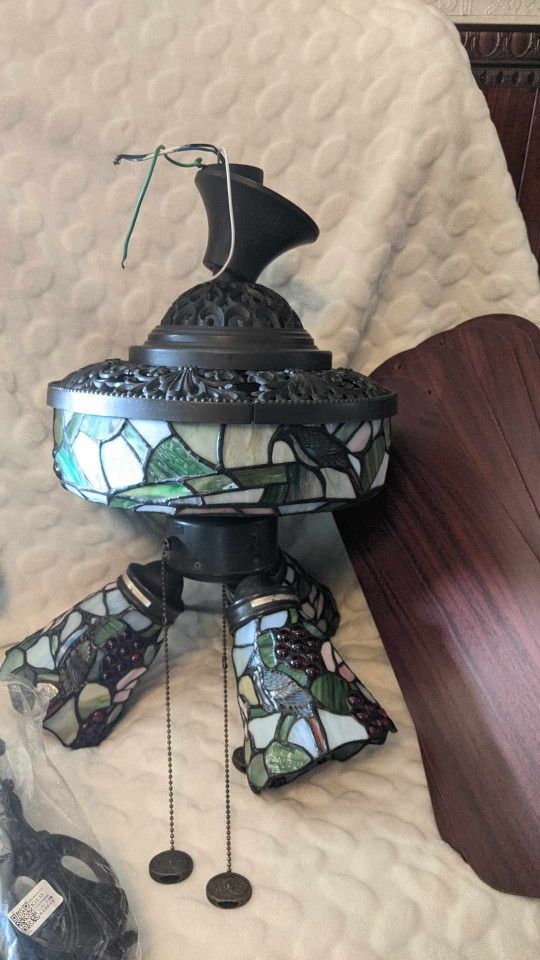 Hampton Bay 52" Tiffany style ceiling fan.