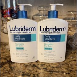 Set of 2 lubriderm daily moisture lotion•SENSITIVE SKIN•16oz•all for $10