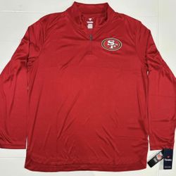 NWT Fanatics San Francisco 49ers 1/4 Zip Long Sleeve Polyester Pullover (Men’s Large) - $30