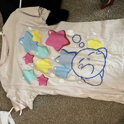 sleeping kirby pink shirt size s!