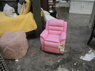 Kids Pink Faux Leather Recliner Chair