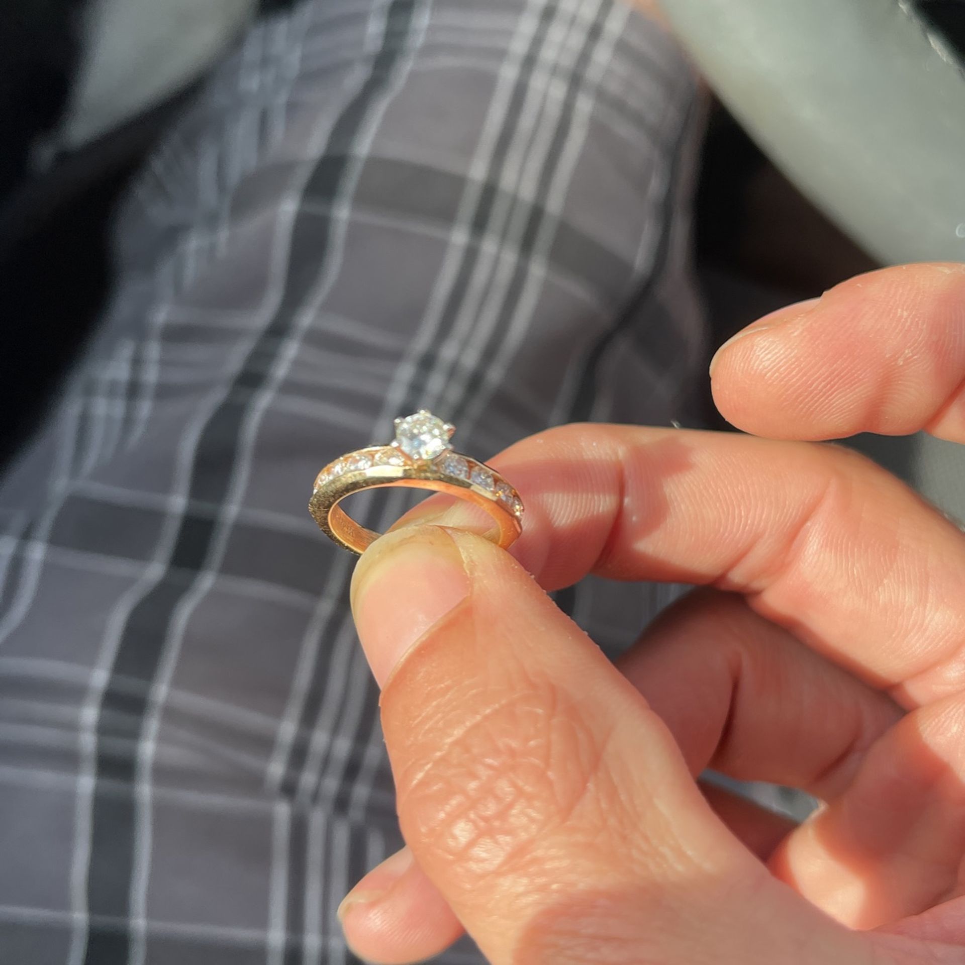 14kt Gold .55 Carat Center Diamond Engagement Ring 