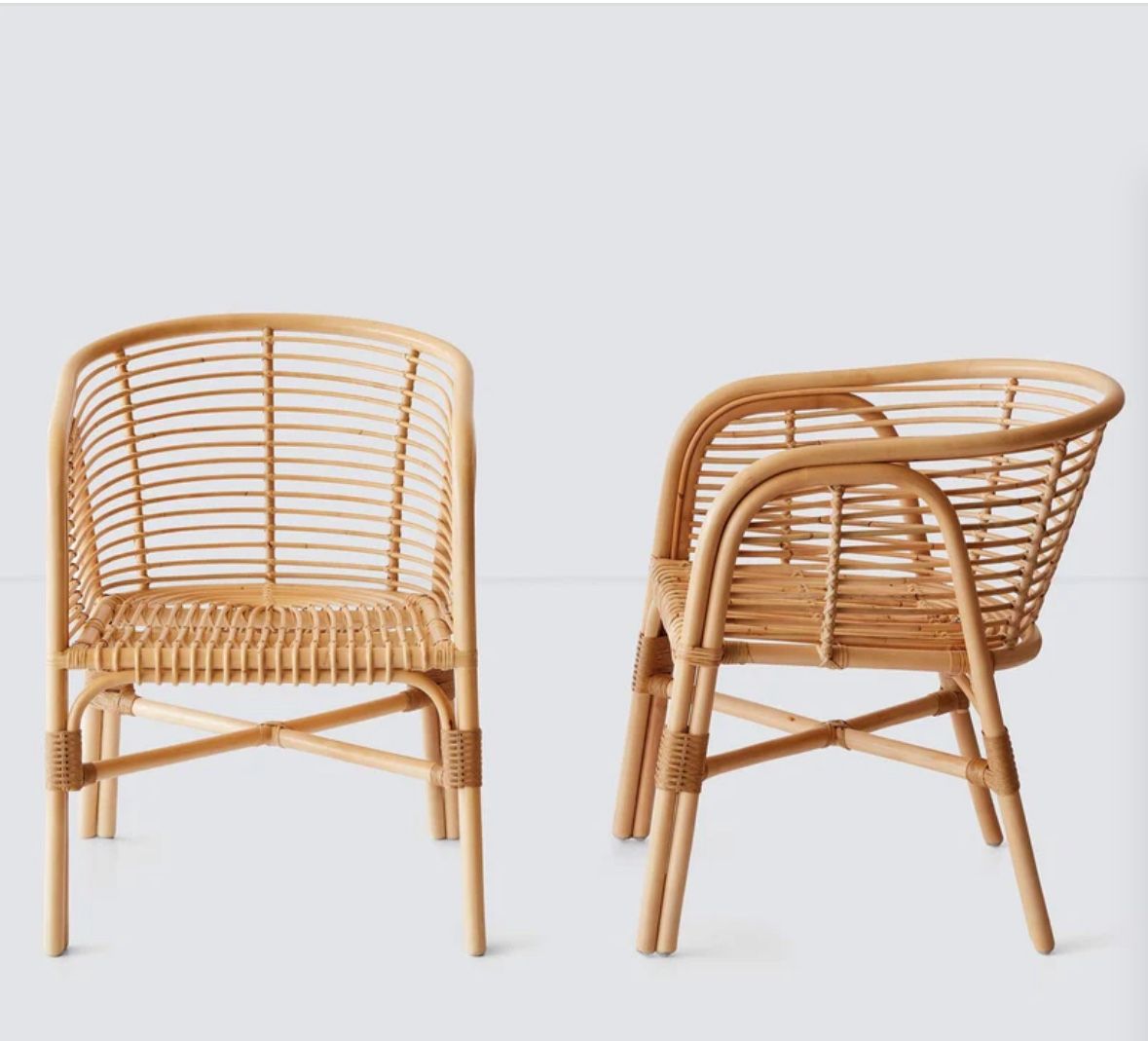 THE CITIZENRY Lombok Rattan Lounge Chairs Pair