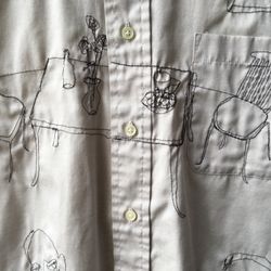 Early BonnieHeartClyde Embroidered Drawing. Legends in the Portland Creative Art Design Movement.