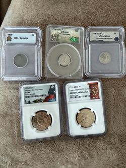 5-Coin Graded U.S. Coin Lot – 1900 Liberty Nickel + 2026 Semiquincentennial Coins